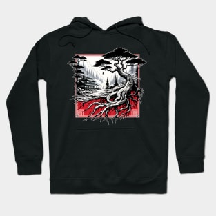 Japanese Bonsai Tree Sumie Ink Art Hoodie